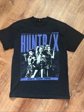 HUNTR/ X Black Graphic Tour T‑Shirt